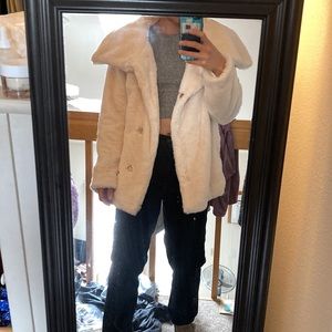 Daily Muse Jacket in Cream Faux Fur